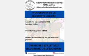 Vide grenier de la Clochette Lisloise - 3/07/22